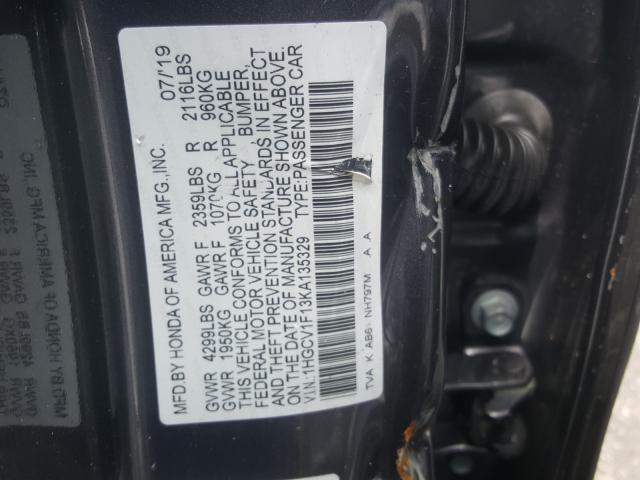 Photo 9 VIN: 1HGCV1F13KA135329 - HONDA ACCORD LX 