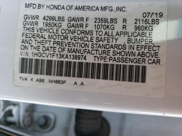 Photo 12 VIN: 1HGCV1F13KA138974 - HONDA ACCORD 