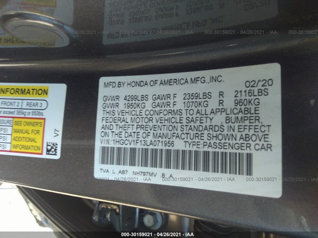 Photo 8 VIN: 1HGCV1F13LA071956 - HONDA ACCORD SEDAN 