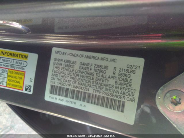 Photo 8 VIN: 1HGCV1F13MA042264 - HONDA ACCORD SEDAN 