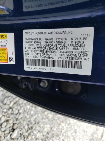 Photo 9 VIN: 1HGCV1F14JA048909 - HONDA ACCORD LX 