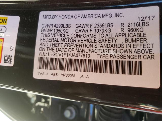 Photo 9 VIN: 1HGCV1F14JA077813 - HONDA ACCORD LX 