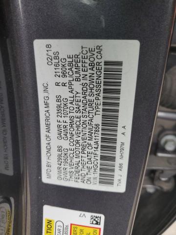 Photo 11 VIN: 1HGCV1F14JA117856 - HONDA ACCORD 