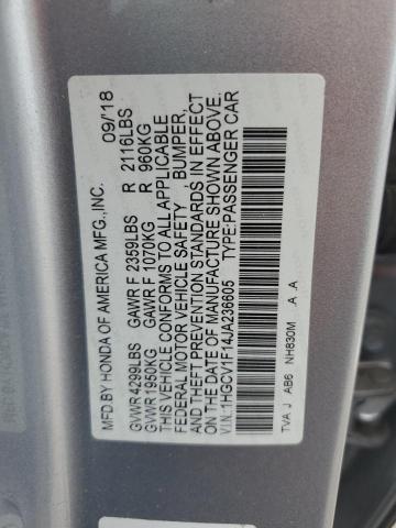 Photo 11 VIN: 1HGCV1F14JA236605 - HONDA ACCORD LX 