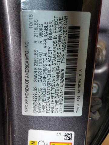 Photo 12 VIN: 1HGCV1F14JA249676 - HONDA ACCORD LX 