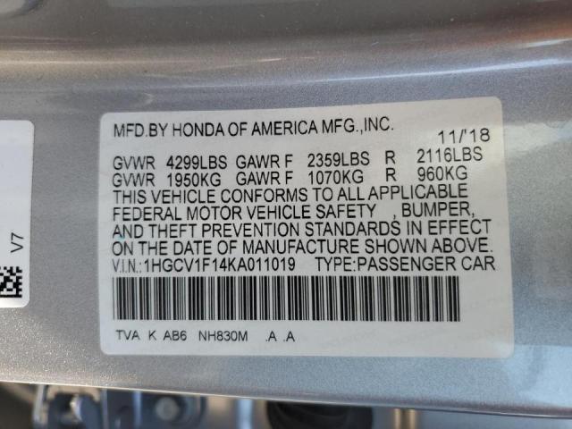 Photo 12 VIN: 1HGCV1F14KA011019 - HONDA ACCORD LX 