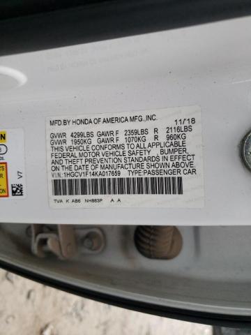 Photo 9 VIN: 1HGCV1F14KA017659 - HONDA ACCORD LX 