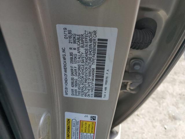 Photo 11 VIN: 1HGCV1F14KA040648 - HONDA ACCORD LX 