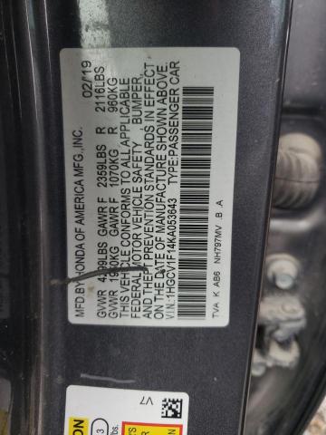 Photo 11 VIN: 1HGCV1F14KA053643 - HONDA ACCORD 