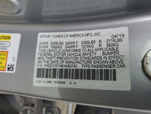 Photo 11 VIN: 1HGCV1F14KA083743 - HONDA ACCORD LX 