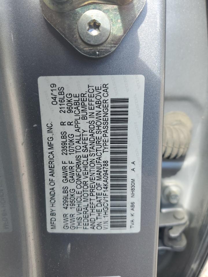 Photo 11 VIN: 1HGCV1F14KA094788 - HONDA ACCORD 