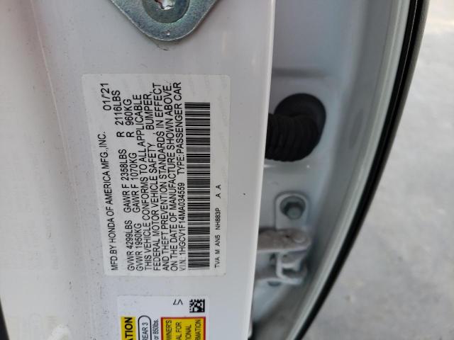 Photo 11 VIN: 1HGCV1F14MA034559 - HONDA ACCORD LX 