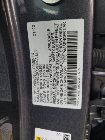 Photo 12 VIN: 1HGCV1F14NA022266 - HONDA ACCORD 