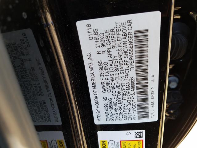 Photo 9 VIN: 1HGCV1F15JA088822 - HONDA ACCORD 