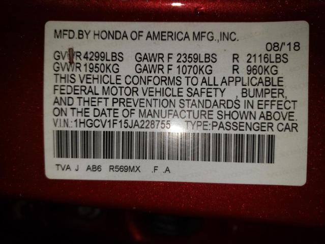 Photo 11 VIN: 1HGCV1F15JA228755 - HONDA ACCORD LX 