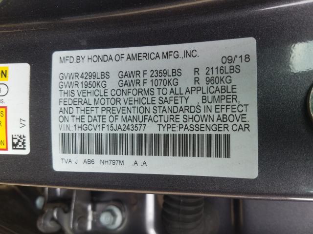 Photo 9 VIN: 1HGCV1F15JA243577 - HONDA ACCORD LX 