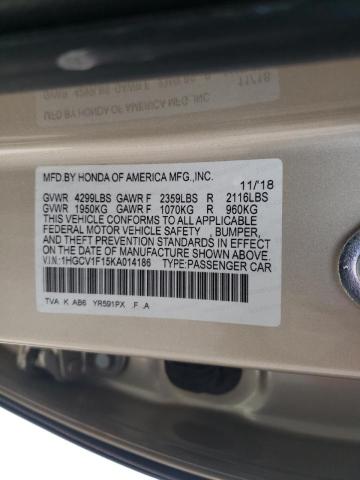 Photo 9 VIN: 1HGCV1F15KA014186 - HONDA ACCORD LX 