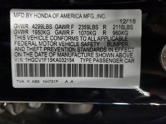 Photo 11 VIN: 1HGCV1F15KA032154 - HONDA ACCORD 