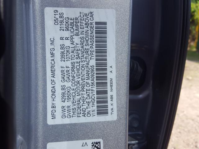 Photo 9 VIN: 1HGCV1F15KA092905 - HONDA ACCORD LX 