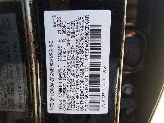 Photo 9 VIN: 1HGCV1F15KA102249 - HONDA ACCORD LX 