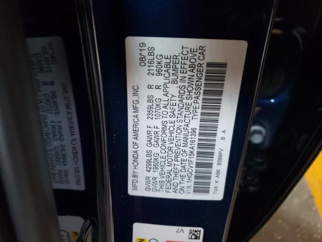 Photo 11 VIN: 1HGCV1F15KA161396 - HONDA ACCORD LX 