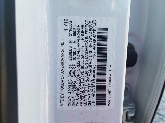 Photo 9 VIN: 1HGCV1F15LA038375 - HONDA ACCORD LX 