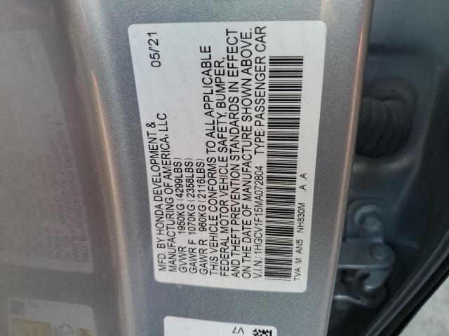 Photo 11 VIN: 1HGCV1F15MA072804 - HONDA ACCORD 