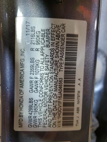 Photo 11 VIN: 1HGCV1F16JA046563 - HONDA ACCORD LX 