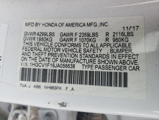 Photo 11 VIN: 1HGCV1F16JA056638 - HONDA ACCORD 