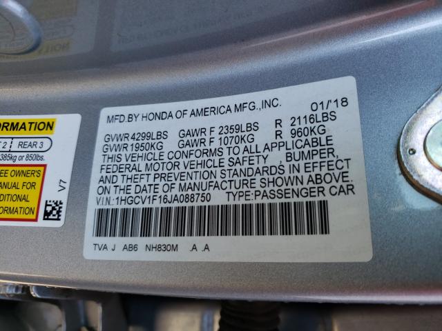 Photo 9 VIN: 1HGCV1F16JA088750 - HONDA ACCORD LX 