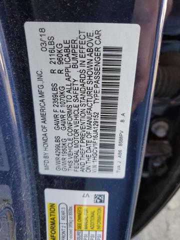 Photo 11 VIN: 1HGCV1F16JA129152 - HONDA ACCORD LX 