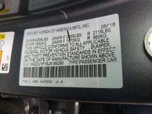 Photo 9 VIN: 1HGCV1F16JA186290 - HONDA ACCORD LX 