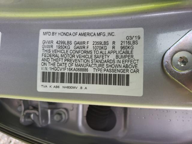 Photo 9 VIN: 1HGCV1F16KA068886 - HONDA ACCORD LX 