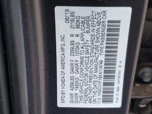 Photo 9 VIN: 1HGCV1F16KA114748 - HONDA ACCORD LX 