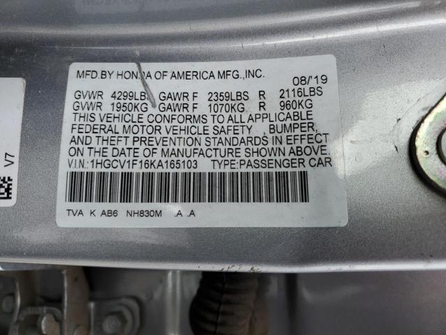 Photo 12 VIN: 1HGCV1F16KA165103 - HONDA ACCORD 