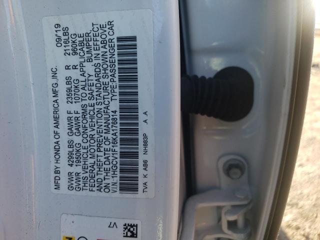 Photo 11 VIN: 1HGCV1F16KA176814 - HONDA ACCORD LX 