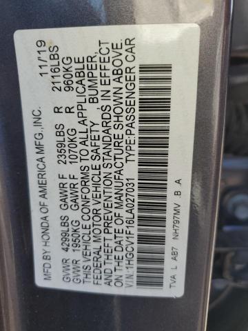 Photo 11 VIN: 1HGCV1F16LA027031 - HONDA ACCORD LX 