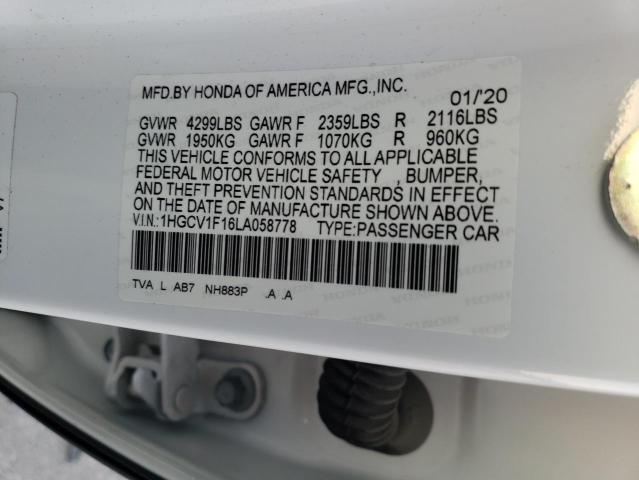 Photo 11 VIN: 1HGCV1F16LA058778 - HONDA ACCORD LX 