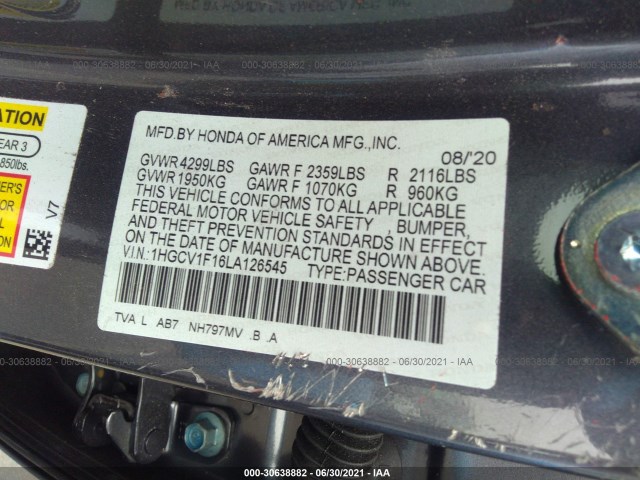 Photo 8 VIN: 1HGCV1F16LA126545 - HONDA ACCORD SEDAN 