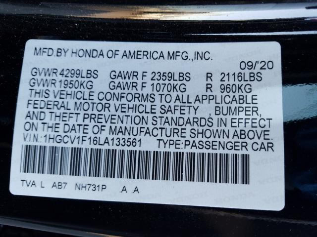 Photo 9 VIN: 1HGCV1F16LA133561 - HONDA ACCORD 