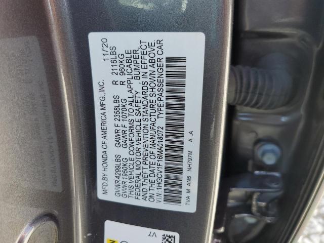 Photo 11 VIN: 1HGCV1F16MA018072 - HONDA ACCORD 