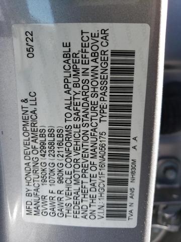 Photo 11 VIN: 1HGCV1F16NA056175 - HONDA ACCORD 