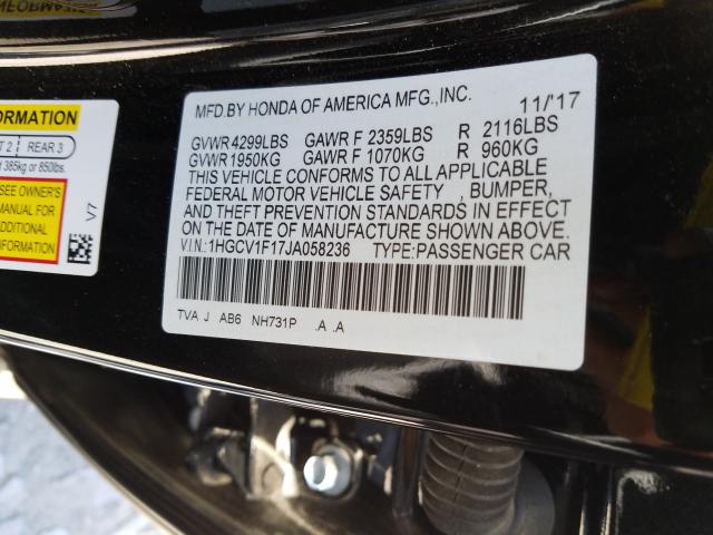 Photo 9 VIN: 1HGCV1F17JA058236 - HONDA ACCORD LX 