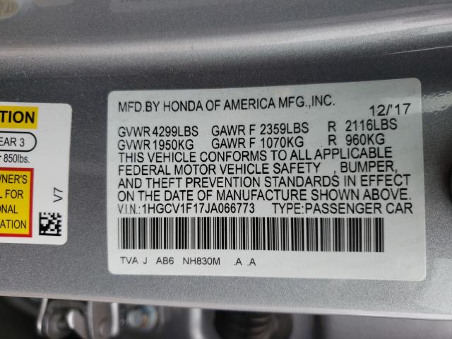 Photo 9 VIN: 1HGCV1F17JA066773 - HONDA ACCORD LX 