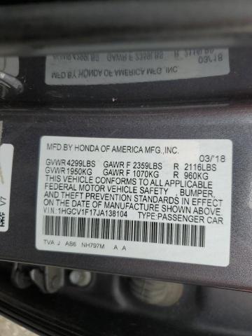 Photo 11 VIN: 1HGCV1F17JA138104 - HONDA ACCORD LX 