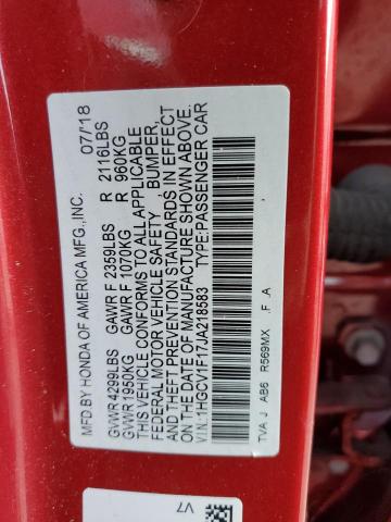 Photo 12 VIN: 1HGCV1F17JA218583 - HONDA ACCORD LX 