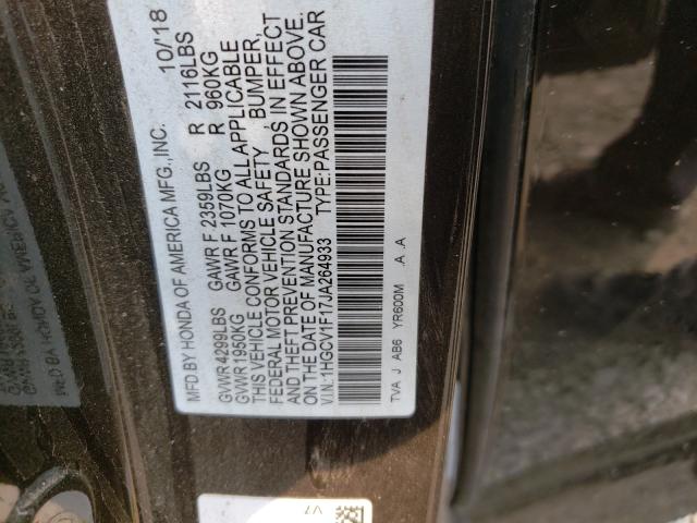 Photo 9 VIN: 1HGCV1F17JA264933 - HONDA ACCORD LX 