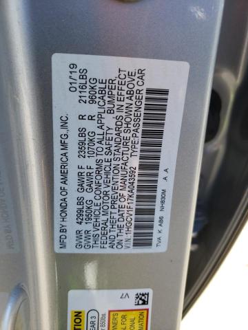 Photo 11 VIN: 1HGCV1F17KA043592 - HONDA ACCORD LX 