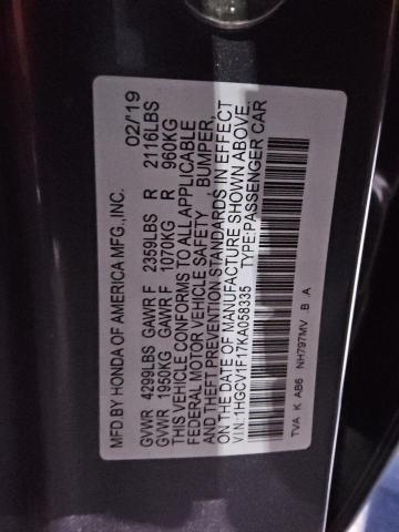 Photo 12 VIN: 1HGCV1F17KA058335 - HONDA ACCORD LX 