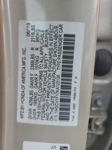 Photo 11 VIN: 1HGCV1F17KA123135 - HONDA ACCORD LX 